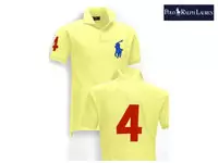 polo tee shirt -grande polo sleeve short hommes femmes jaune rouge bleu